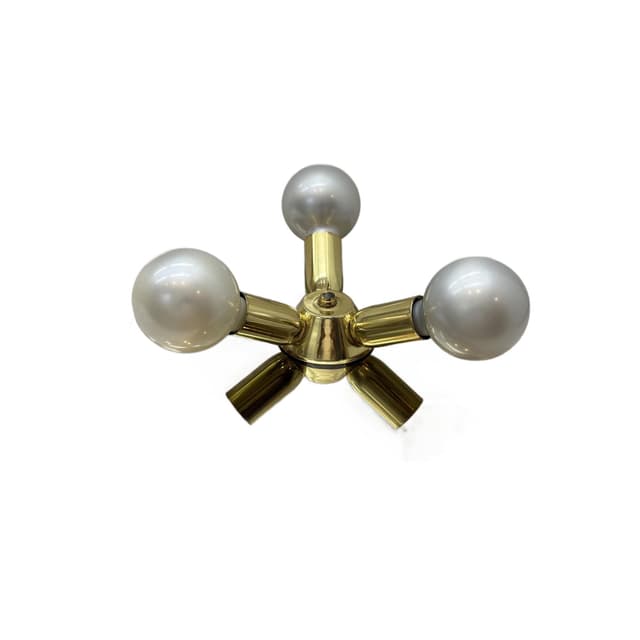 Plafon, lustrzany złoty, szkło, stal, Niemcy, lata 70. - WYMIARY