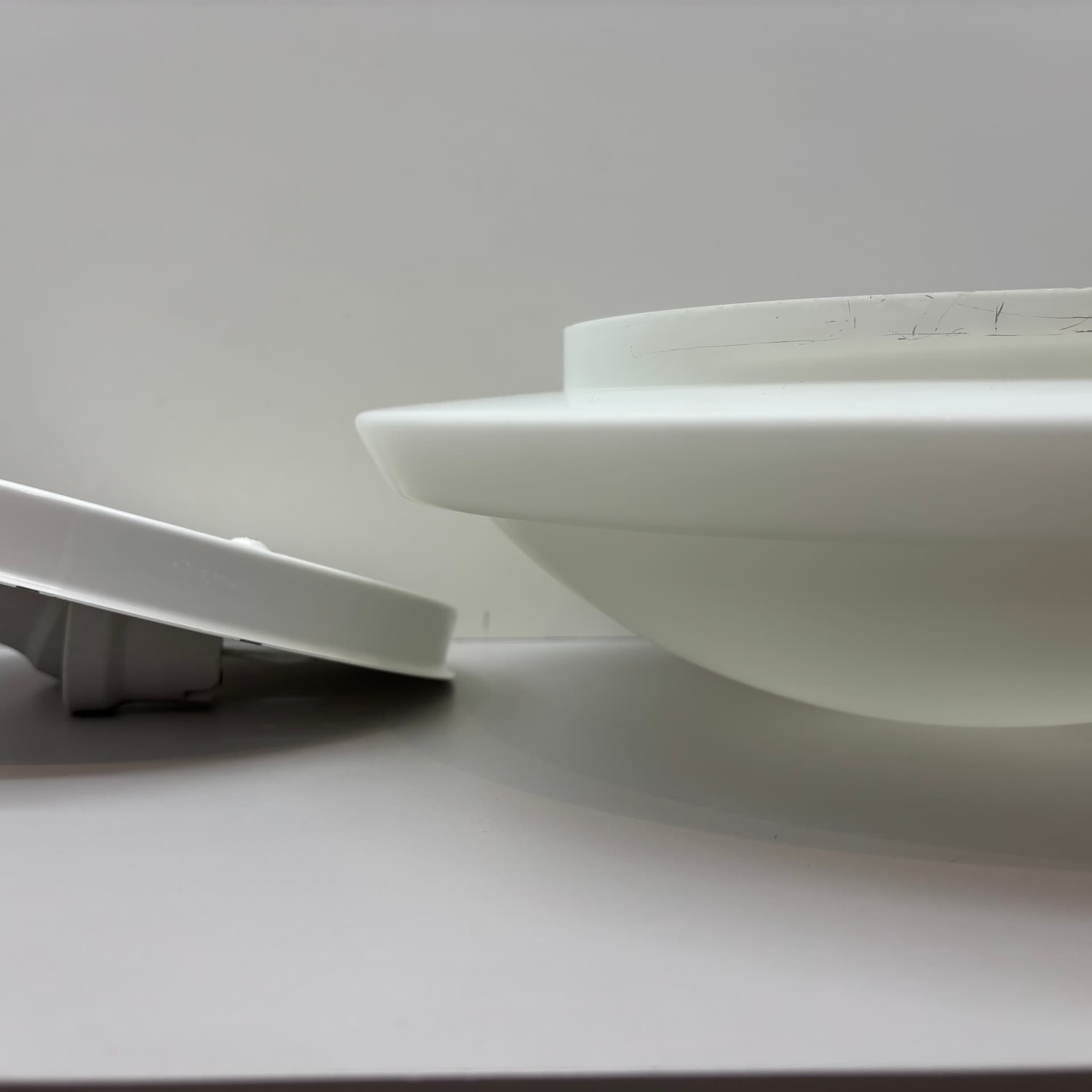 Ceiling Light Bauhaus, white, Germany, 1980s. - 224189