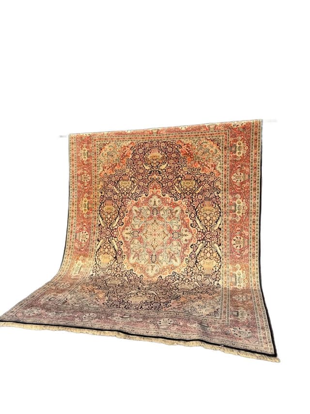 Dywan Ghoum/Qom 370x280 cm, jedwab multikolor, Indie - WYMIARY