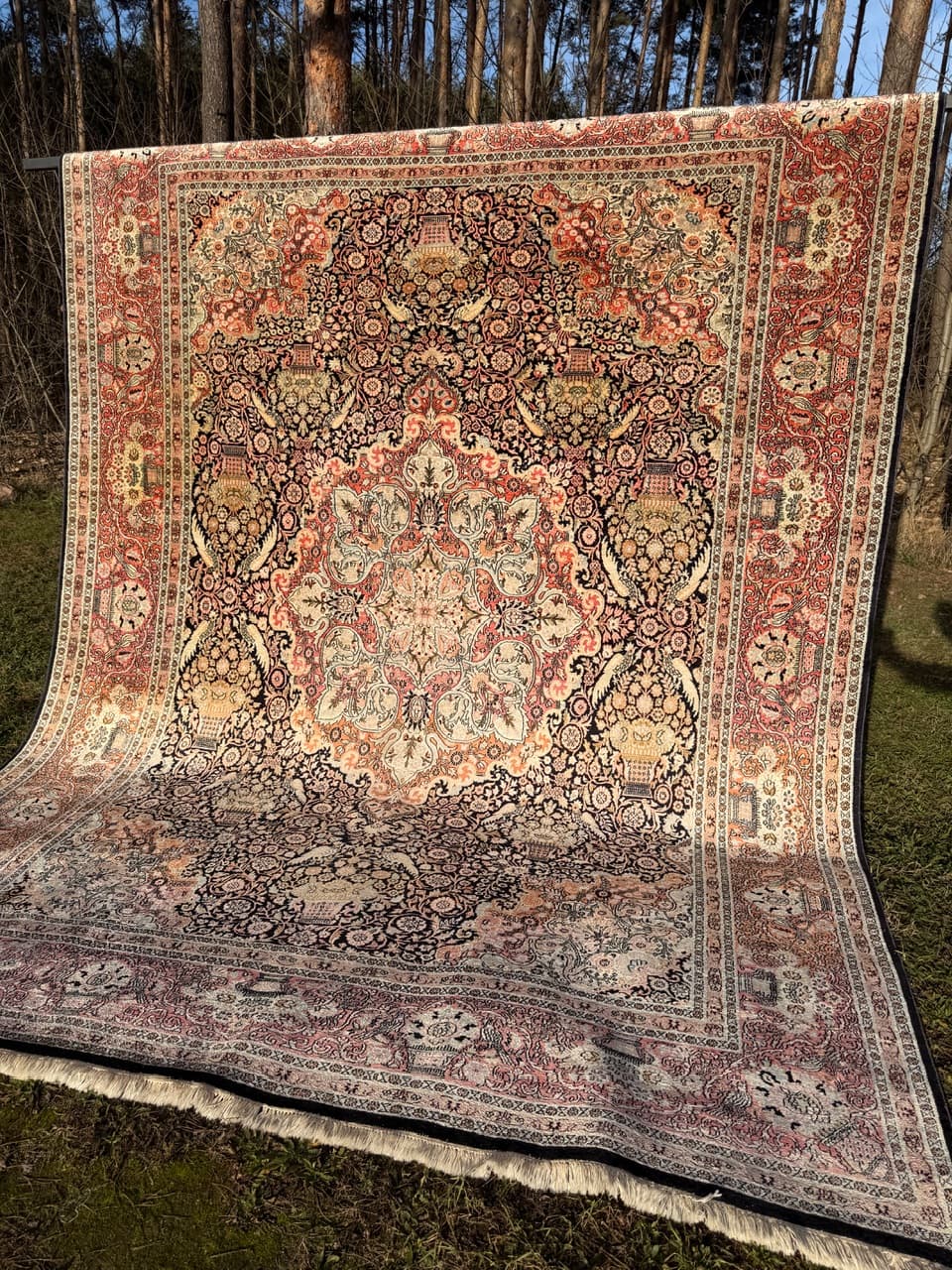 Dywan Ghoum/Qom 370x280 cm, jedwab multikolor, Indie - 224215