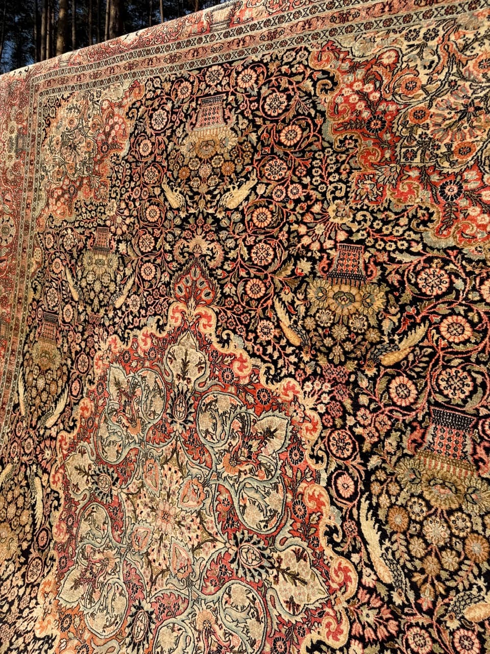 Dywan Ghoum/Qom 370x280 cm, jedwab multikolor, Indie - 224225