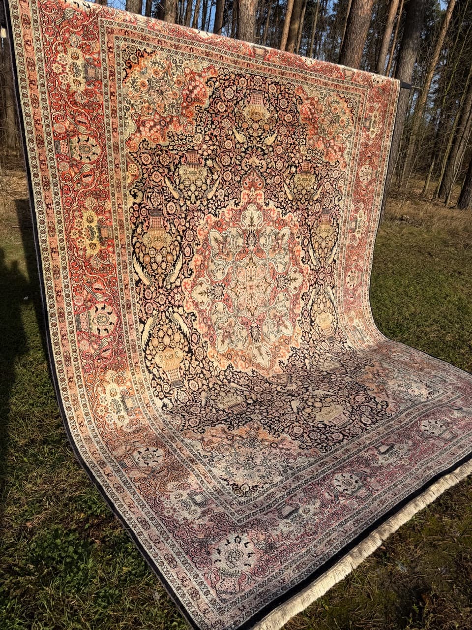 Dywan Ghoum/Qom 370x280 cm, jedwab multikolor, Indie - 224217