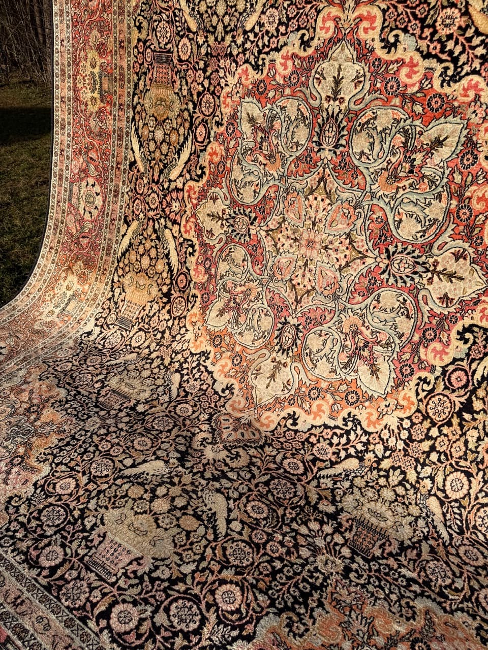 Dywan Ghoum/Qom 370x280 cm, jedwab multikolor, Indie - 224224