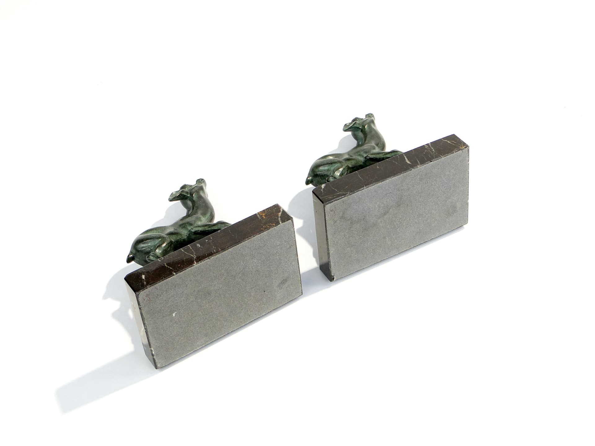 Podpórki do książek Art deco z sarenkami, Francja lata 20. - 224372