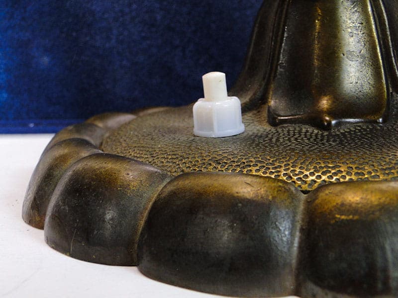 Gabinetowa lampa z brązu lata 20 - 224384