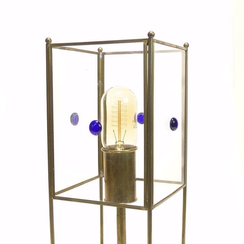 Lampa stołowa Art déco, mosiądz złoty, szkło, Warsztaty Wiedeńskie, Austria, lata 20. - 224420