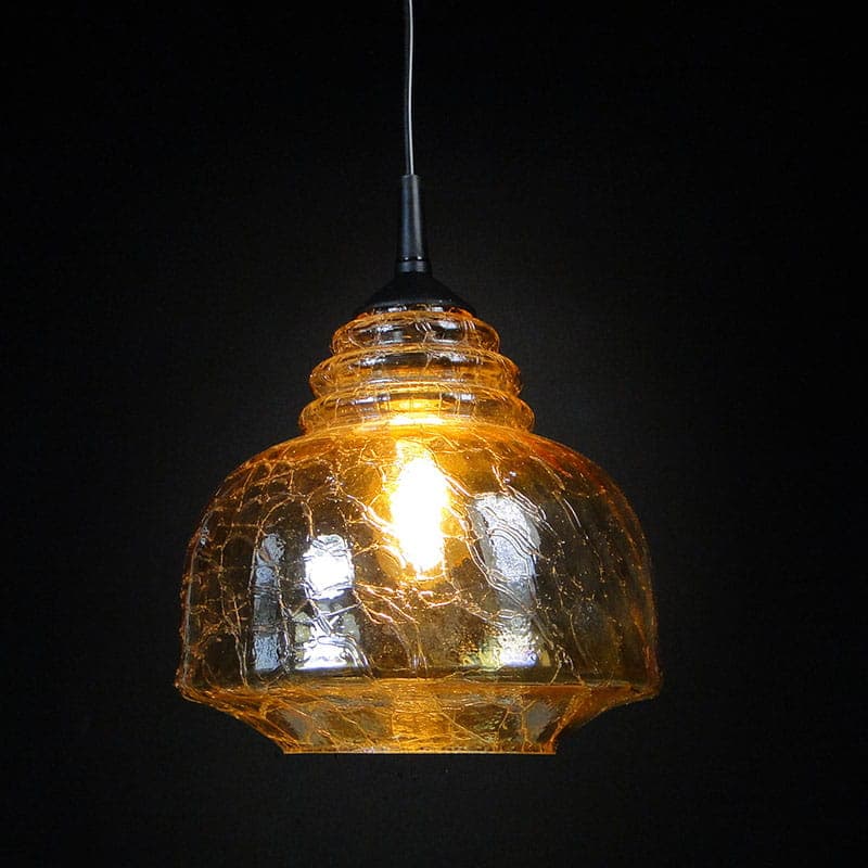 Lampa wisząca Pop Art, szkło sodowe brązowy, Polska, lata 70. - 224465