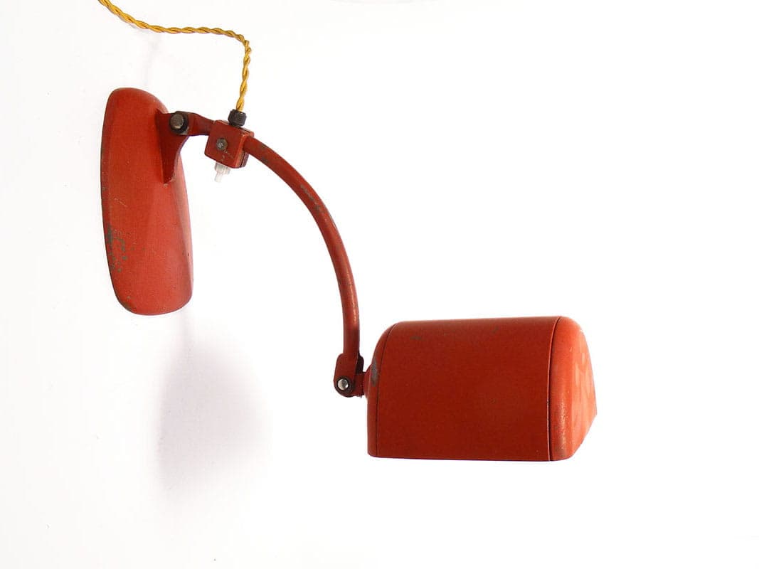 Lampa ścienna Bauhaus, czerwony, stal, Niemcy, lata 20. - 224501