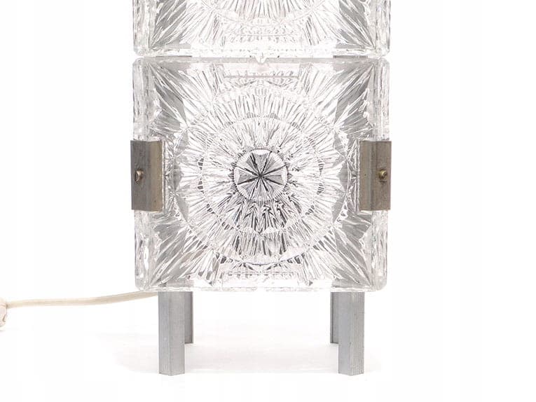 Lampa stołowa New Look, transparent, kryształ, Kamenický Šenov, Czechy, lata 50. - 224520
