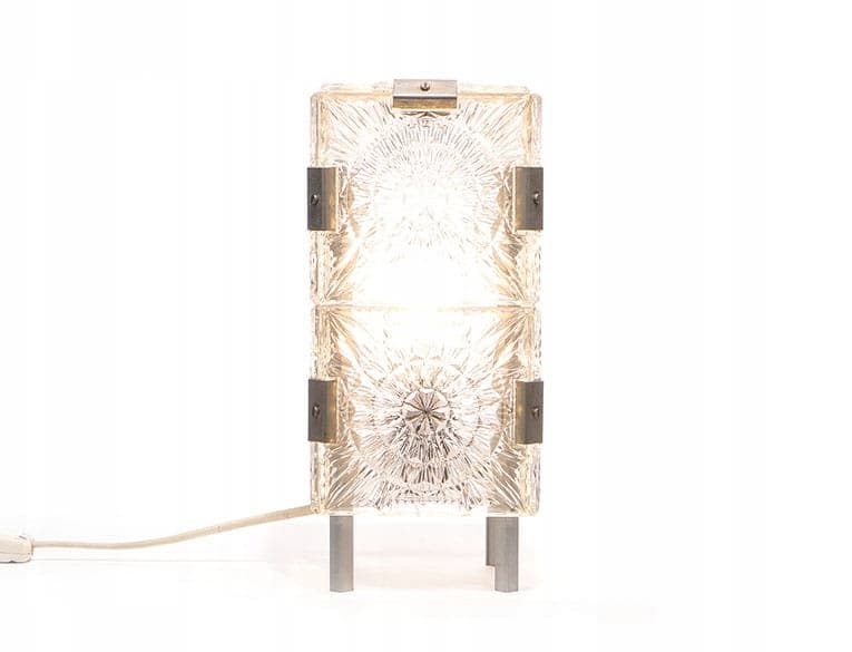 Lampa stołowa New Look, transparent, kryształ, Kamenický Šenov, Czechy, lata 50. - 224517