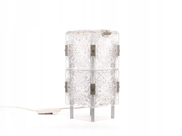 Lampa stołowa New Look, transparent, kryształ, Kamenický Šenov, Czechy, lata 50. - 224518