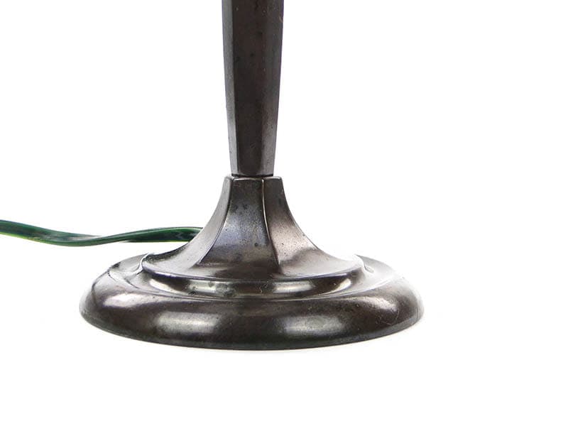 Lampa gabinetowa, metal brązowy, szkło białe, Polska, początek XX w. - 224528