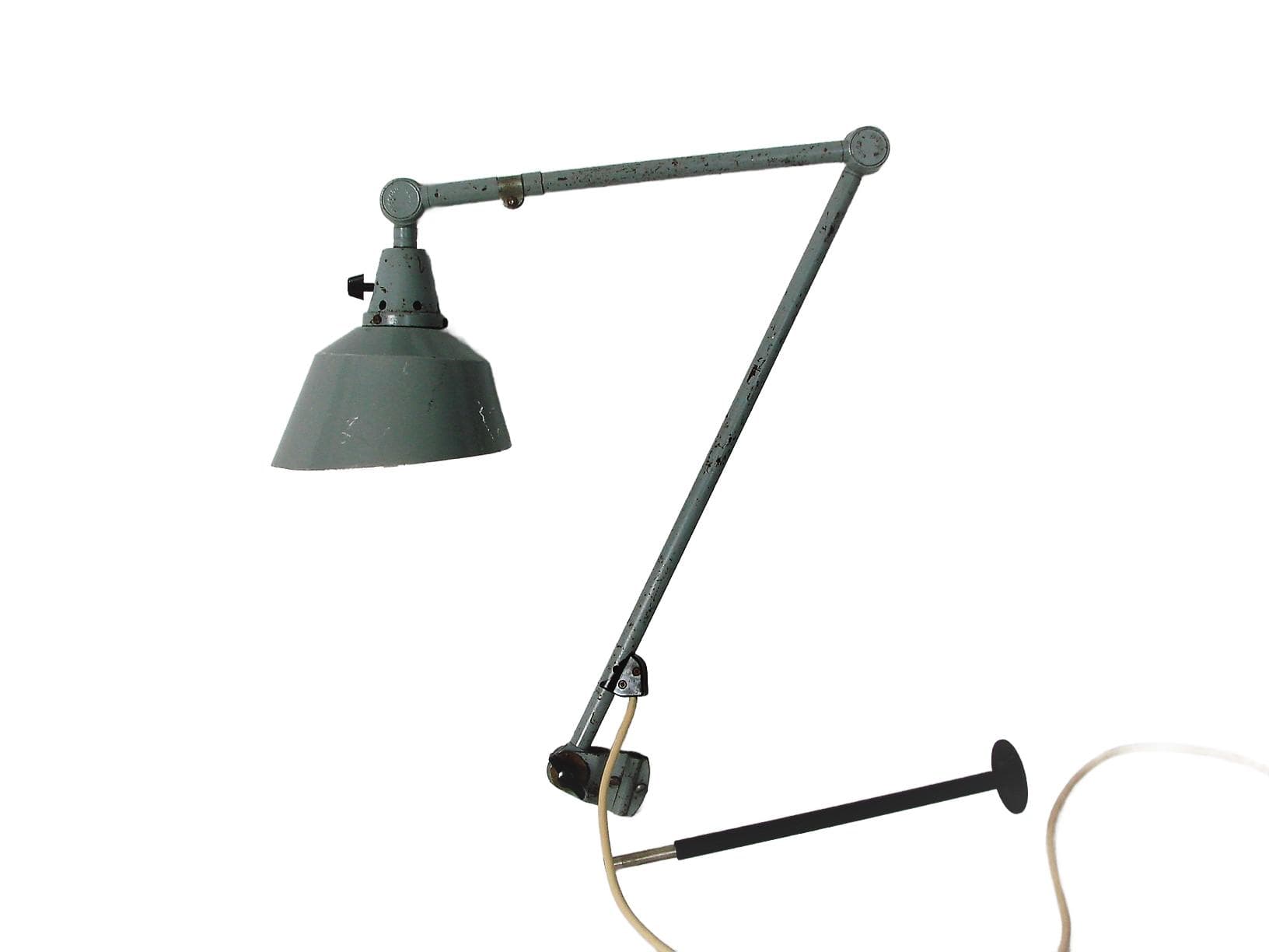 Lampa stołowa Midgard, szary, metal, lata 50.