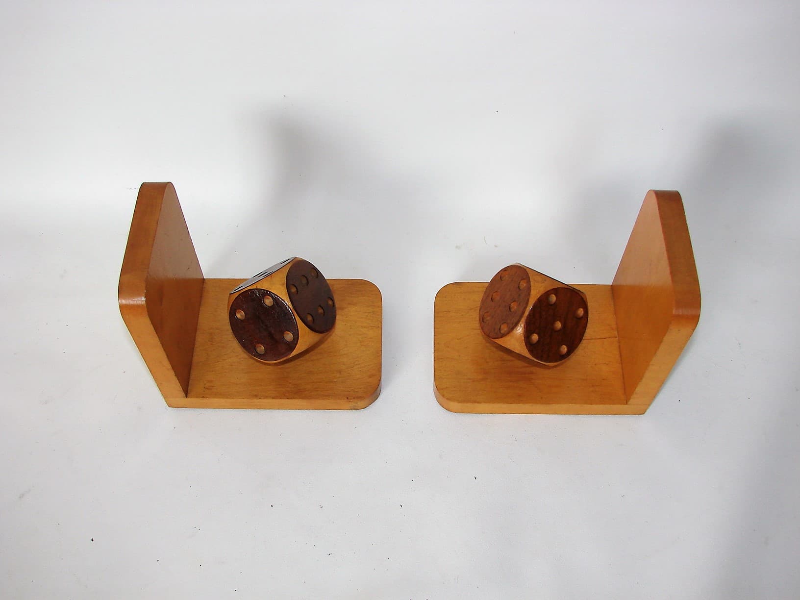 Para podpórek pod książki, brąz, drewno, lata 90. - 224543