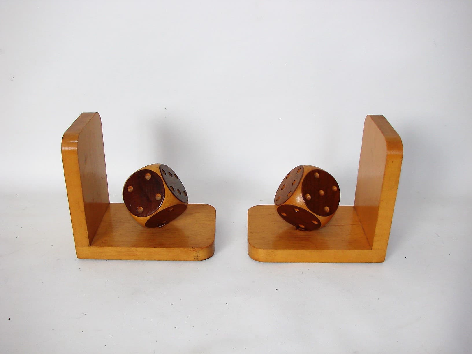 Para podpórek pod książki, brąz, drewno, lata 90. - 224542