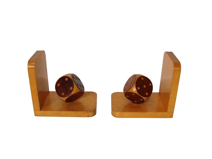 Para podpórek pod książki, brąz, drewno, lata 90.