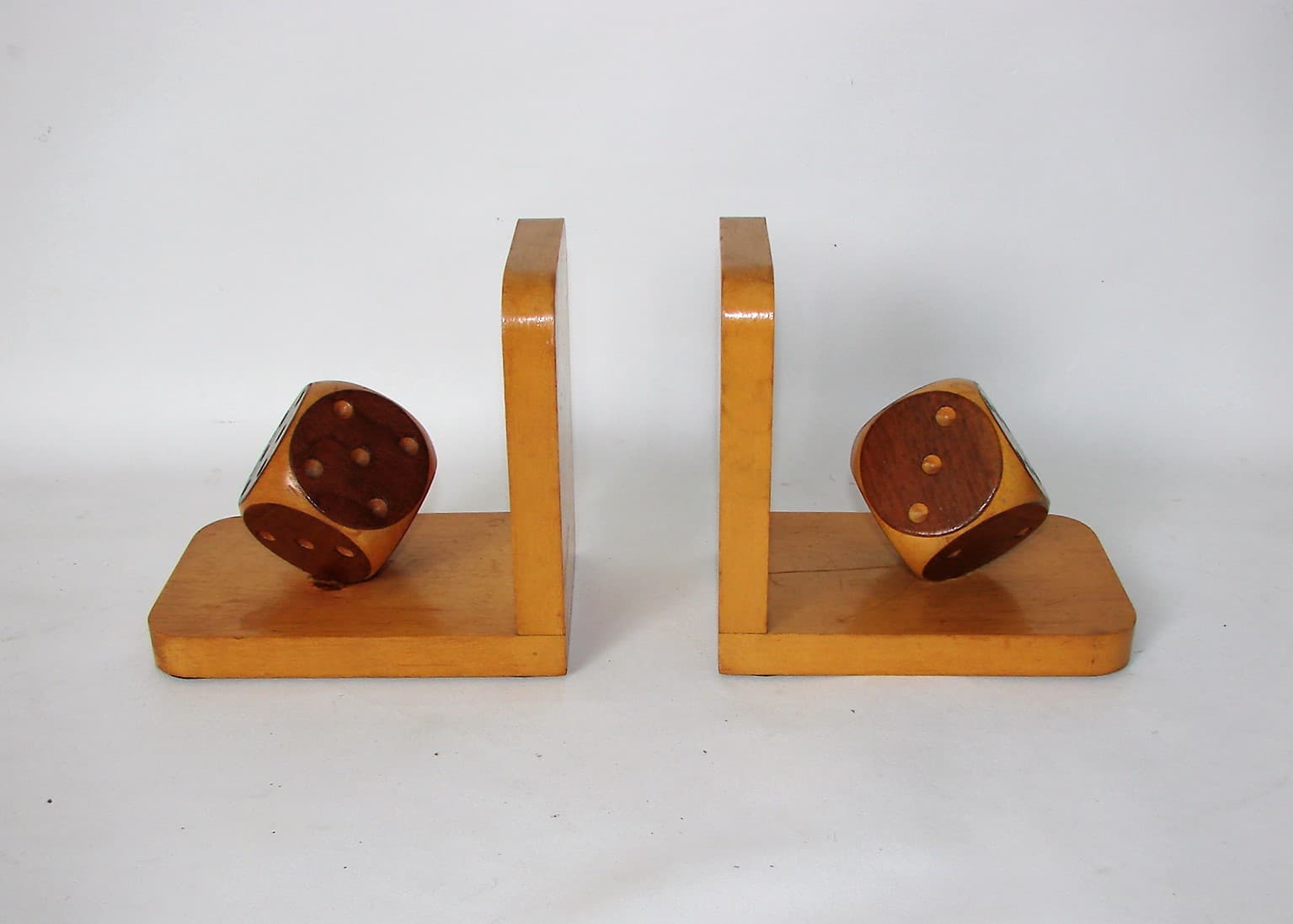 Para podpórek pod książki, brąz, drewno, lata 90. - 224545