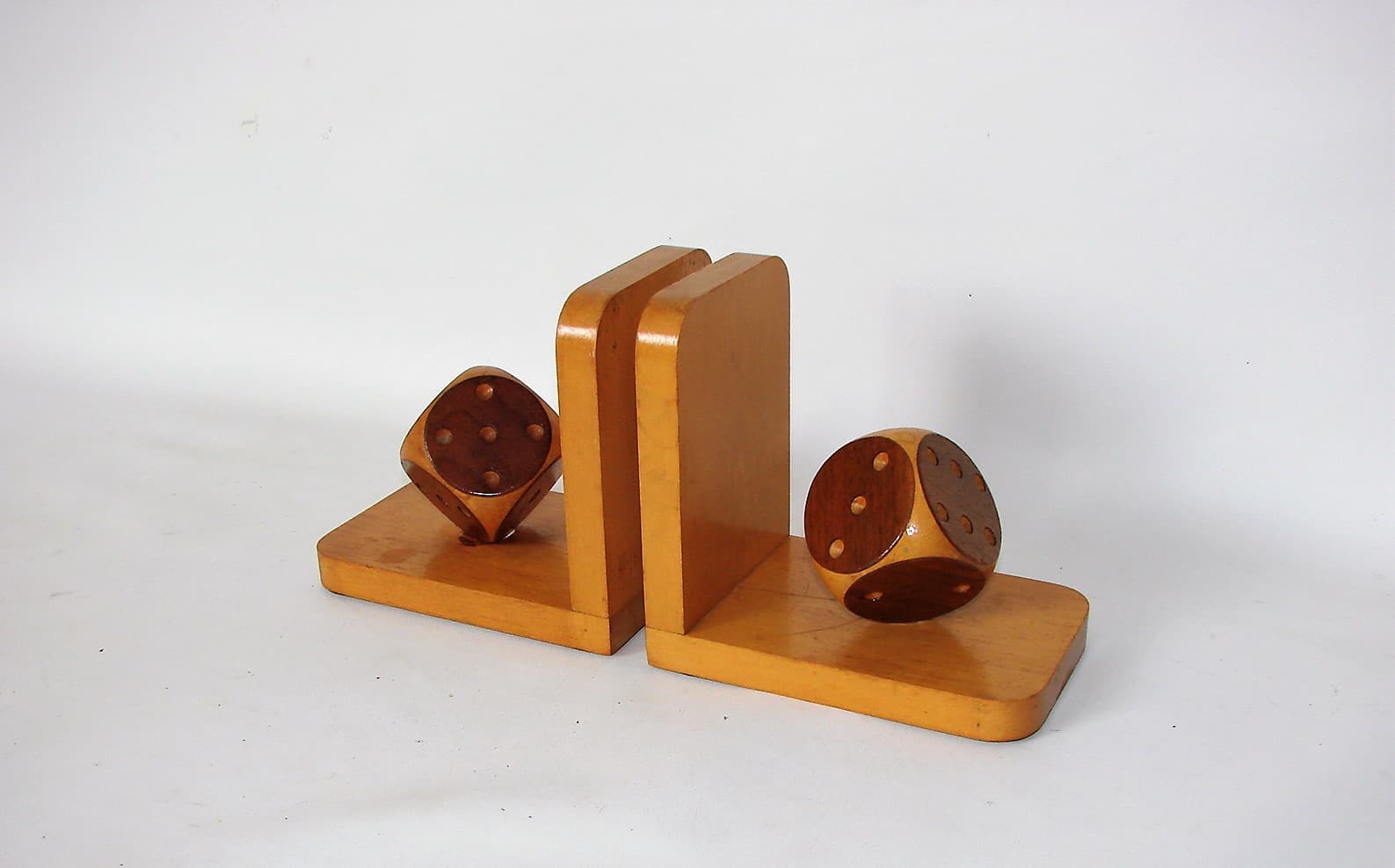 Para podpórek pod książki, brąz, drewno, lata 90. - 224549