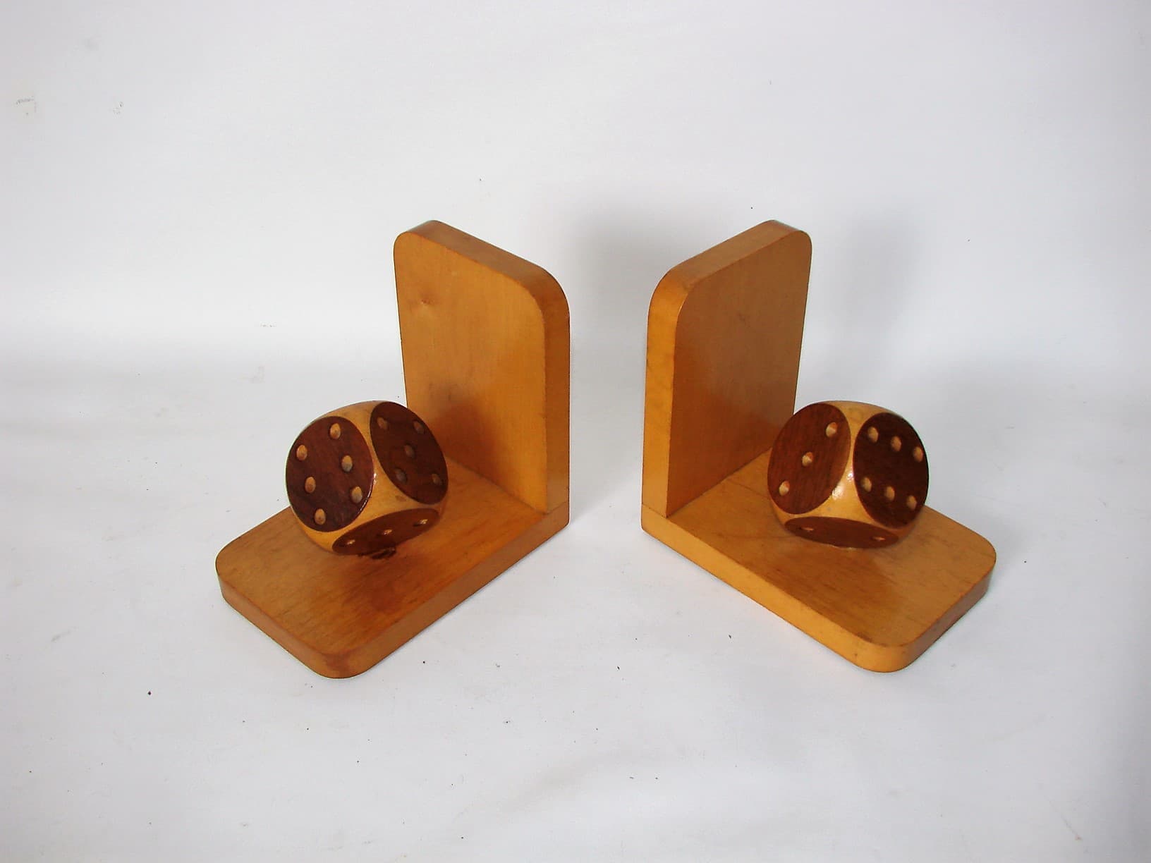 Para podpórek pod książki, brąz, drewno, lata 90. - 224544