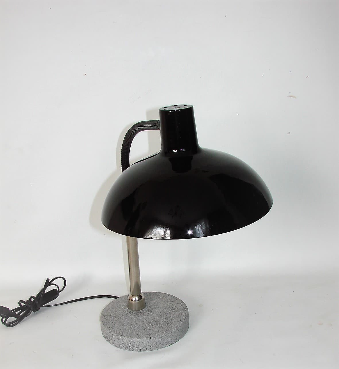 Lampa biurkowa, czarny, metal aluminium, lata 60. - 224551