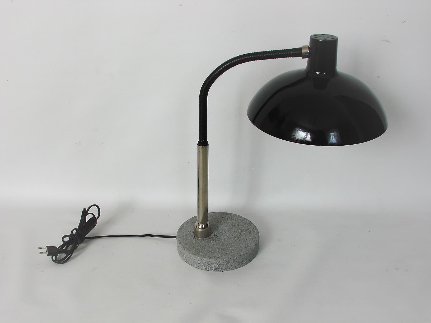 Lampa biurkowa, czarny, metal aluminium, lata 60. - 224550