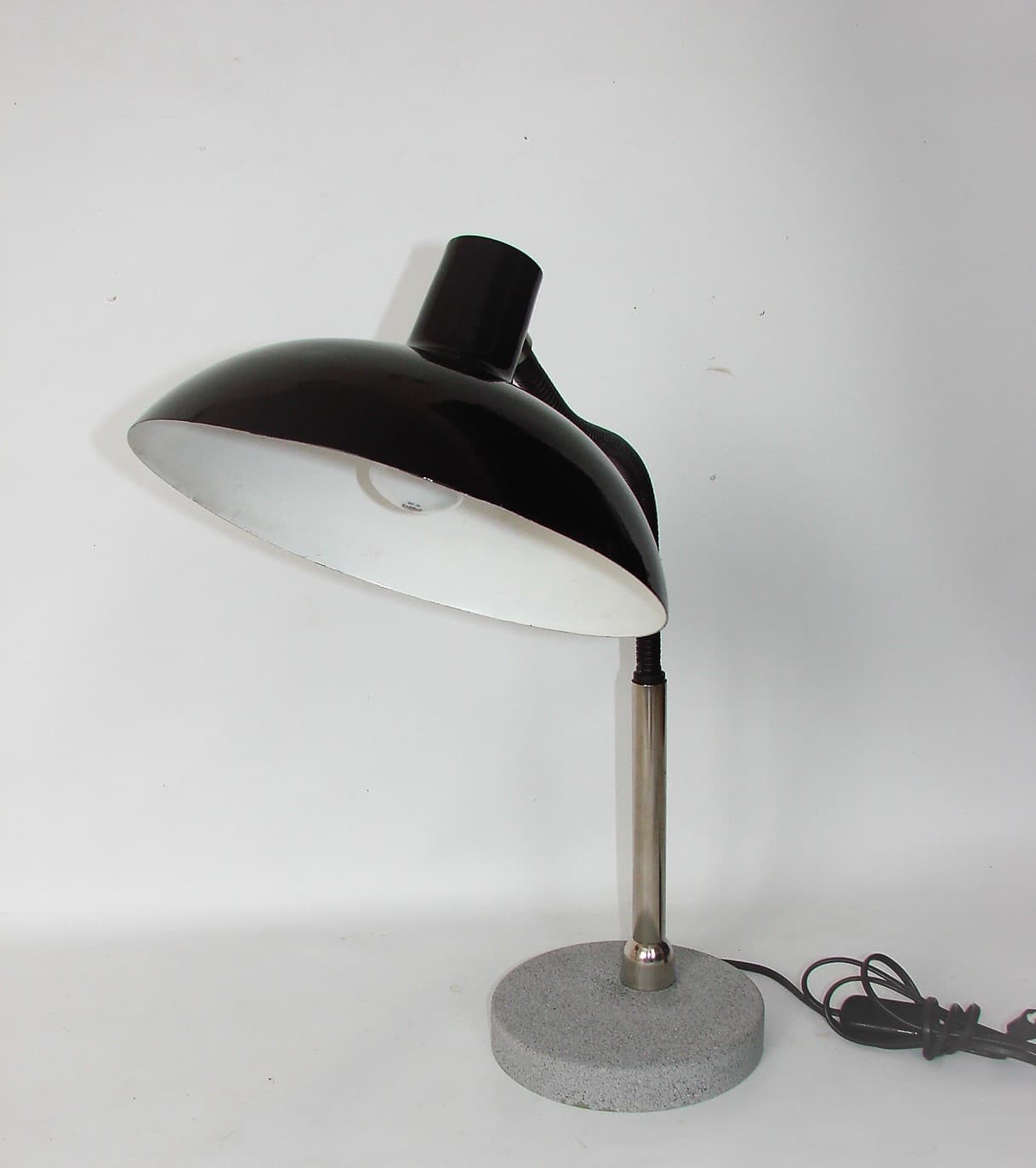 Lampa biurkowa, czarny, metal aluminium, lata 60. - 224554