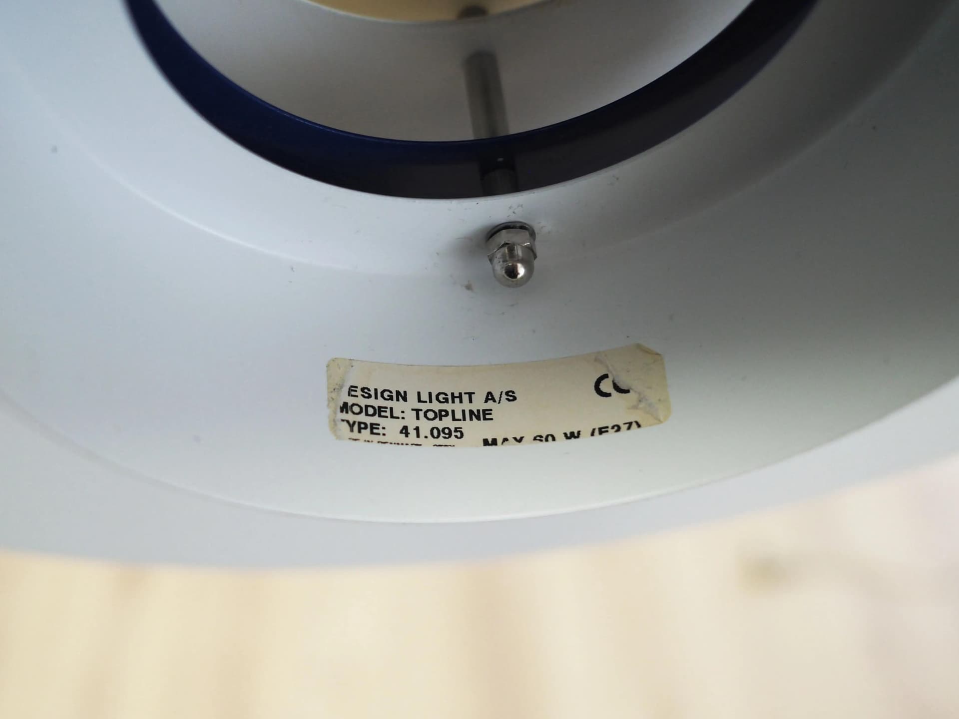 Lampa wisząca Topline, metal biały, Design Light, Dania, lata 70. - 16266