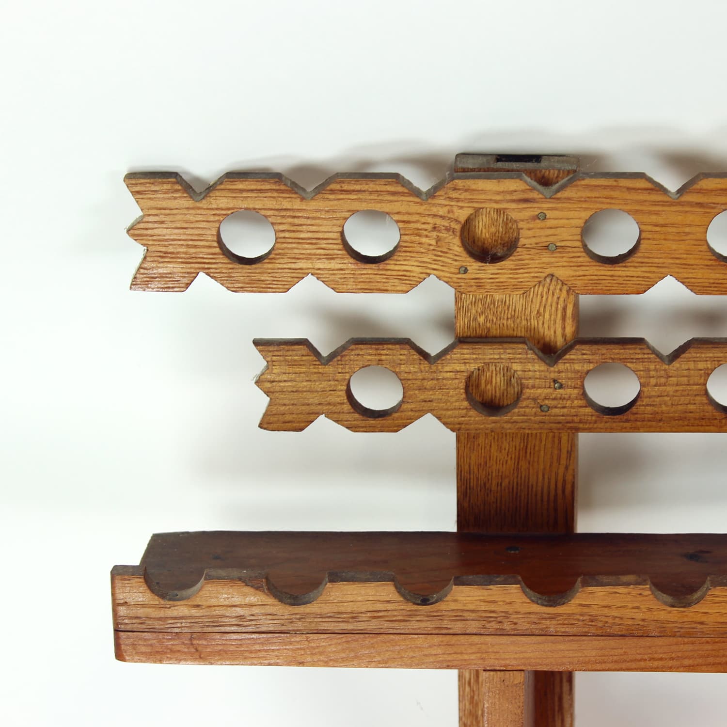 Wall shelf folk, brown wood, Czechoslovakia, 1950s. - 224670