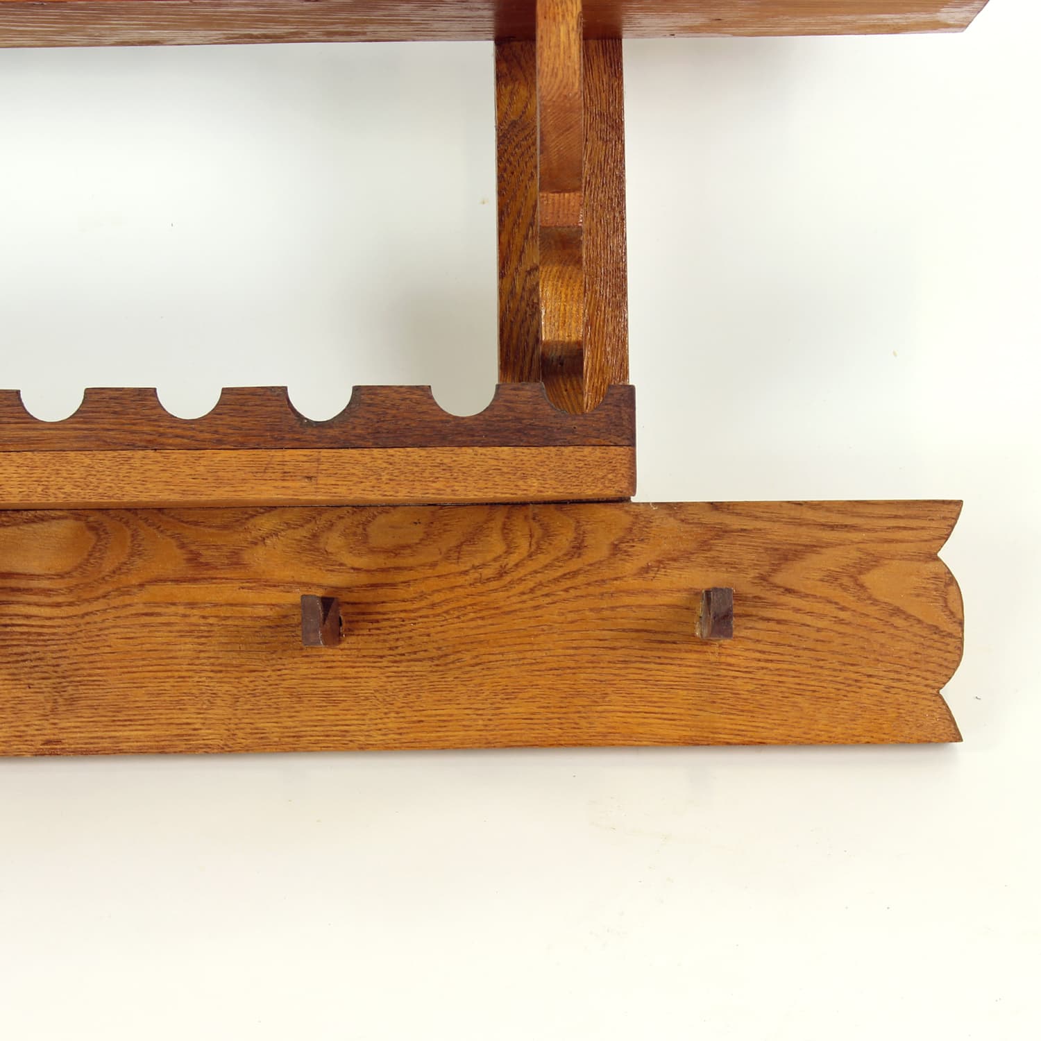 Wall shelf folk, brown wood, Czechoslovakia, 1950s. - 224668