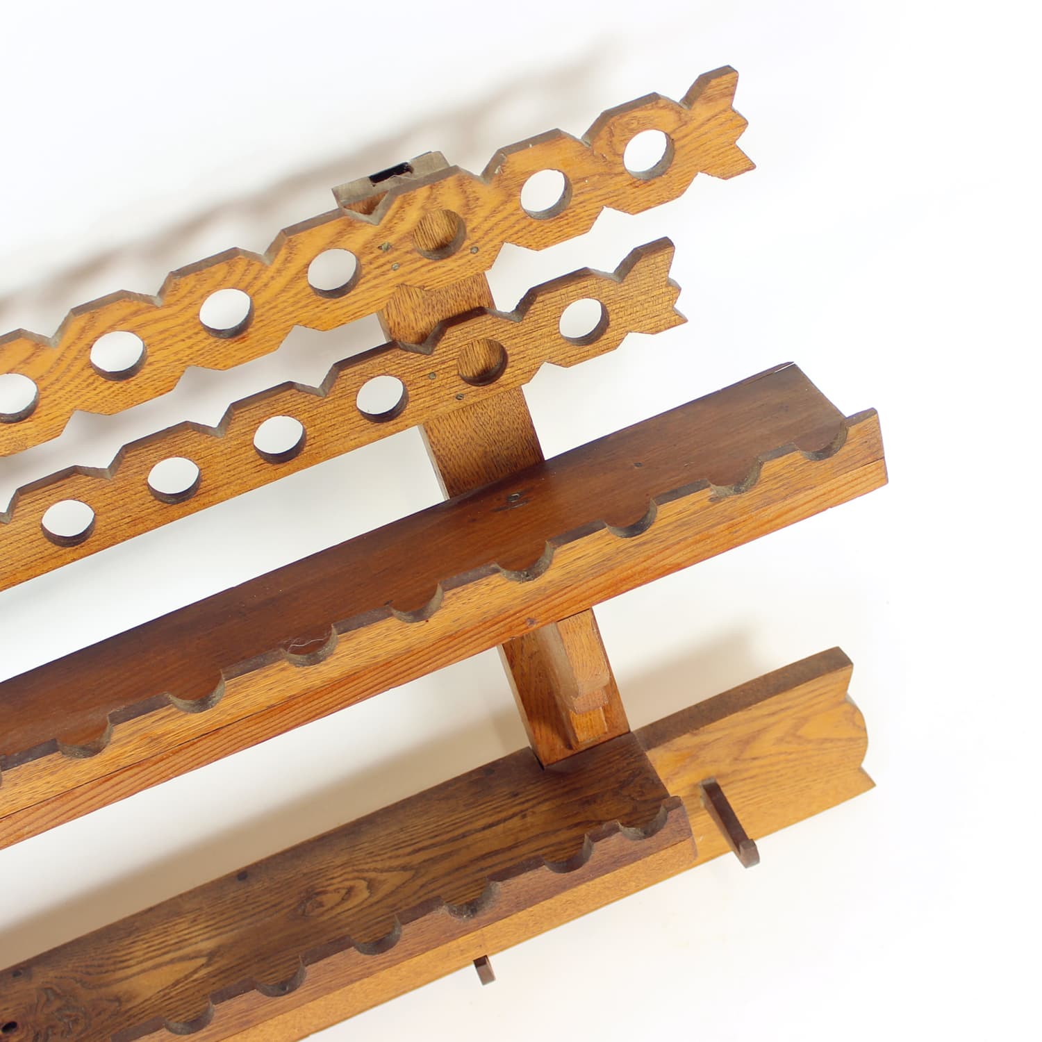 Wall shelf folk, brown wood, Czechoslovakia, 1950s. - 224669