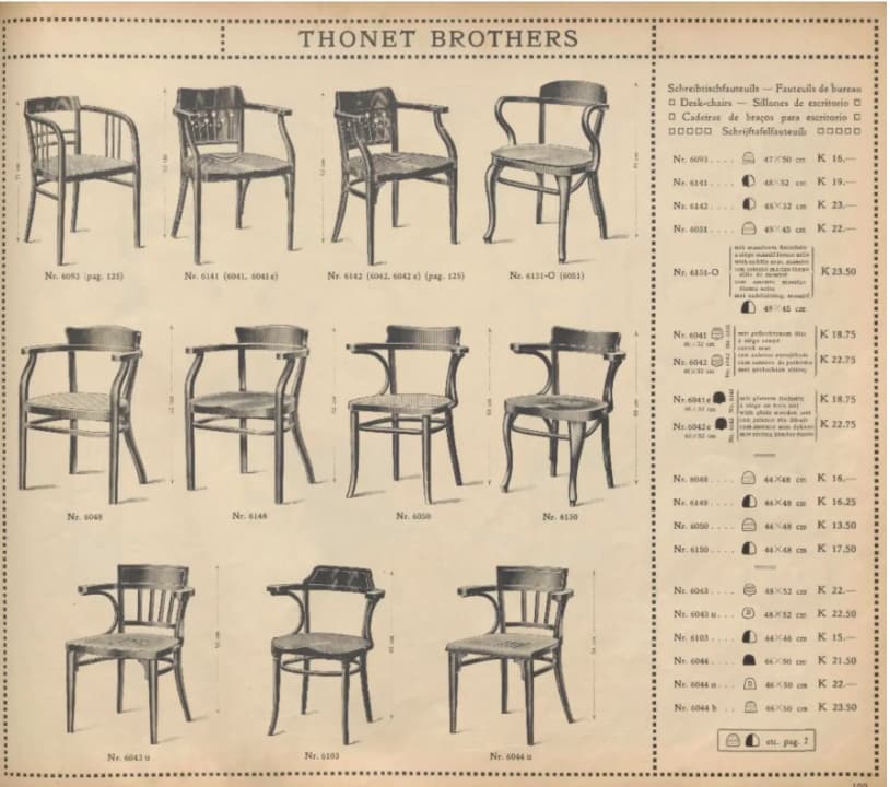 Fotel z podłokietnikami No. 6048, brązowy, drewno, proj. O. Wagner, Thonet, Austria, pocz. XX w. - 224675