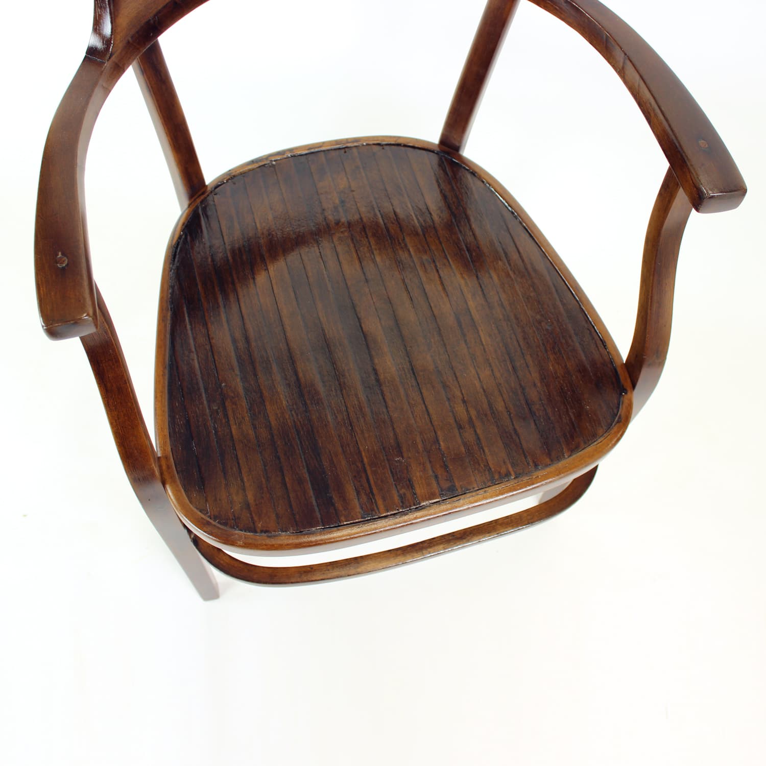 Fotel z podłokietnikami No. 6048, brązowy, drewno, proj. O. Wagner, Thonet, Austria, pocz. XX w. - 224687