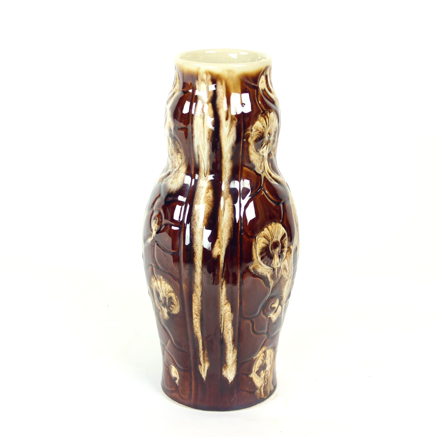 Wazon trompe l’œil, brązowy, porcelana, Czechosłowacja, lata 60. - 224690