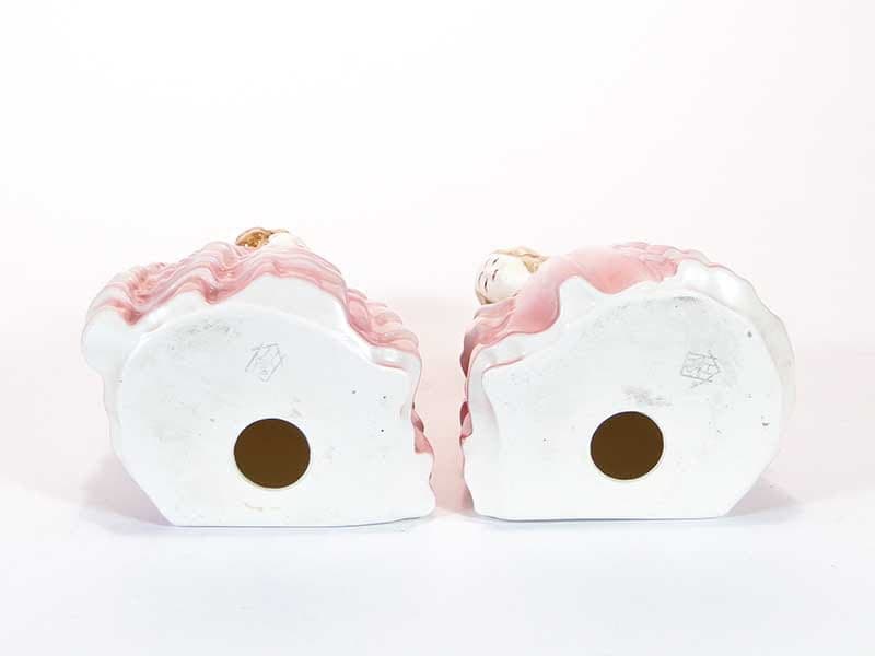 Podpórki do książek Siostry, róż, porcelana, Hertwig & Co., Niemcy, lata 40. - 224720