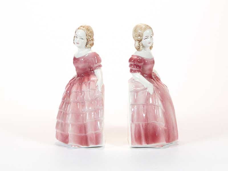 Podpórki do książek Siostry, róż, porcelana, Hertwig & Co., Niemcy, lata 40. - 224715