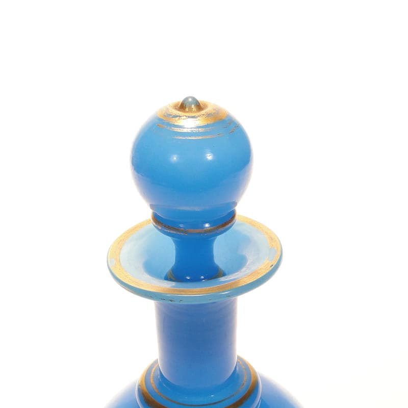 Karafka biedermeier, szkło opalowe błękitne, Austria, XIX w. - 224726