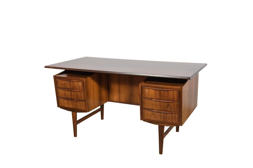Freestanding desk, brown rosewood, Denmark, 1960s.