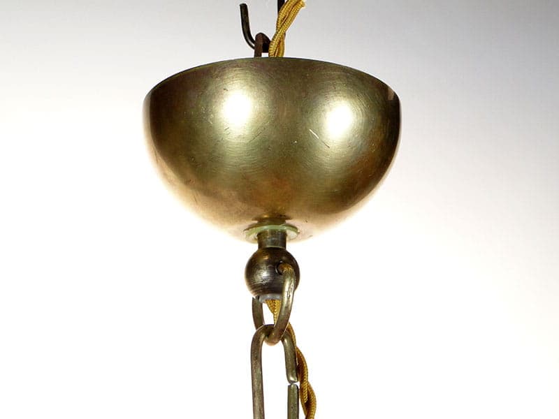 Pendant Lamp Art Nouveau, red glass, brass, Poland, early 20th c. - 224805