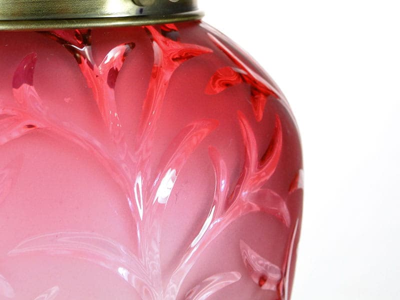 Pendant Lamp Art Nouveau, red glass, brass, Poland, early 20th c. - 224807