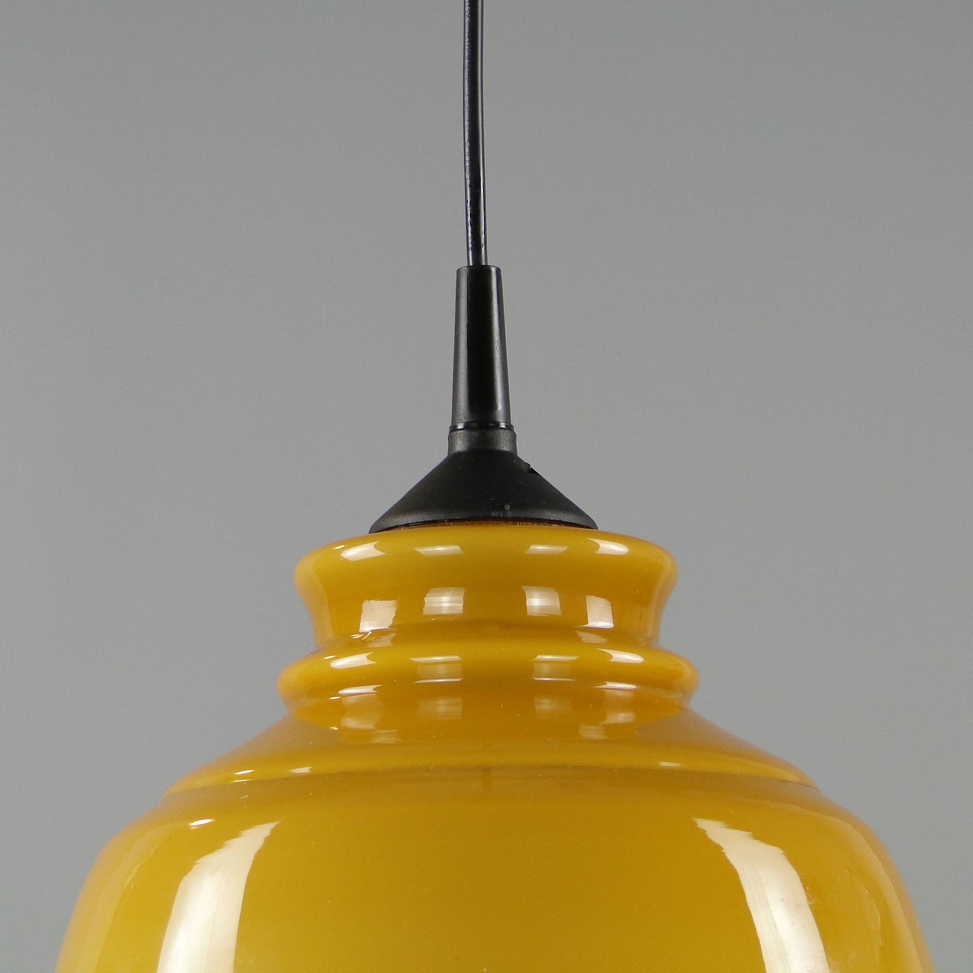 Lampa wisząca Pop Art, żółty, szkło, Polam, Polska, lata 60. - 224815