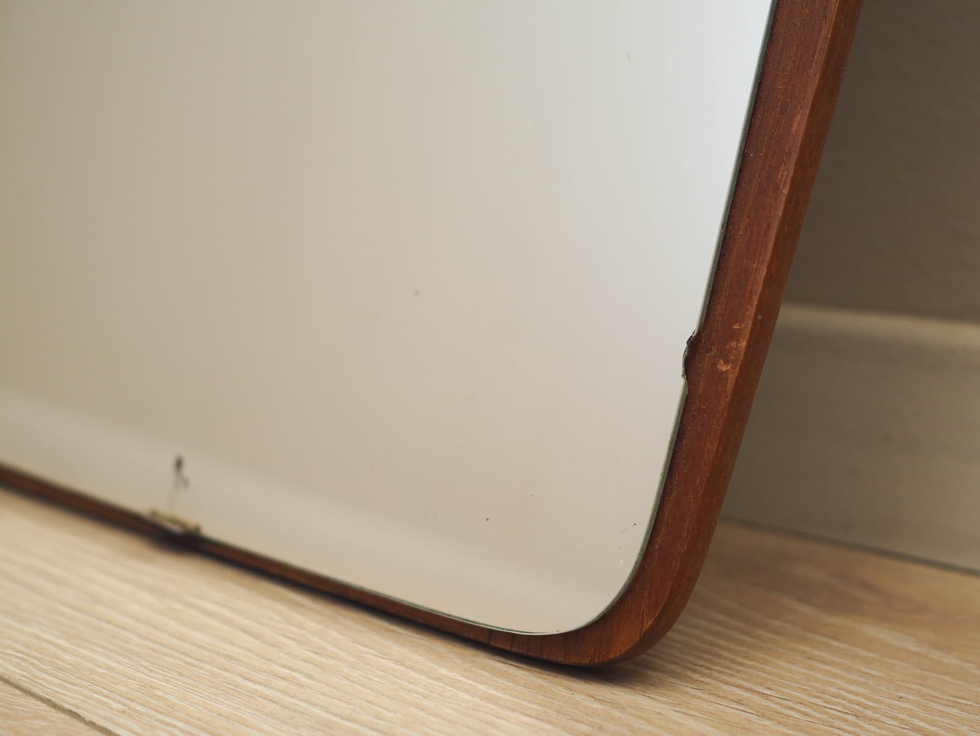 Mirror, brown teak frame, Denmark, 1970s. - 224833