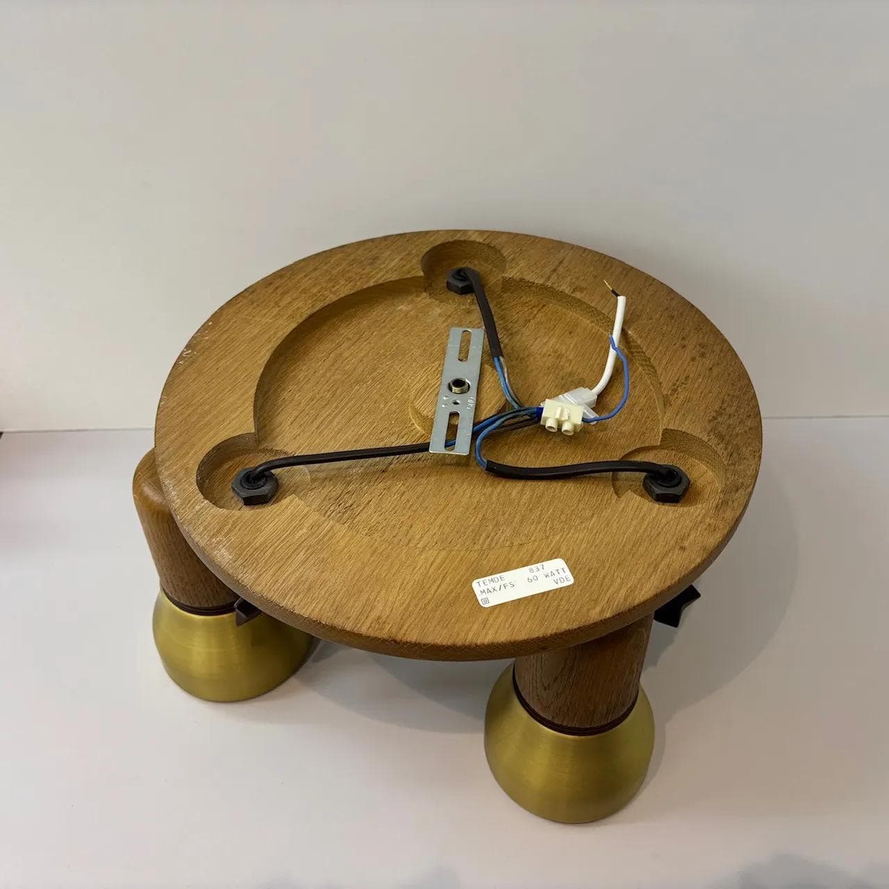 Dębowo-mosiężny plafon, Temde, Niemcy, lata 80. - 16494