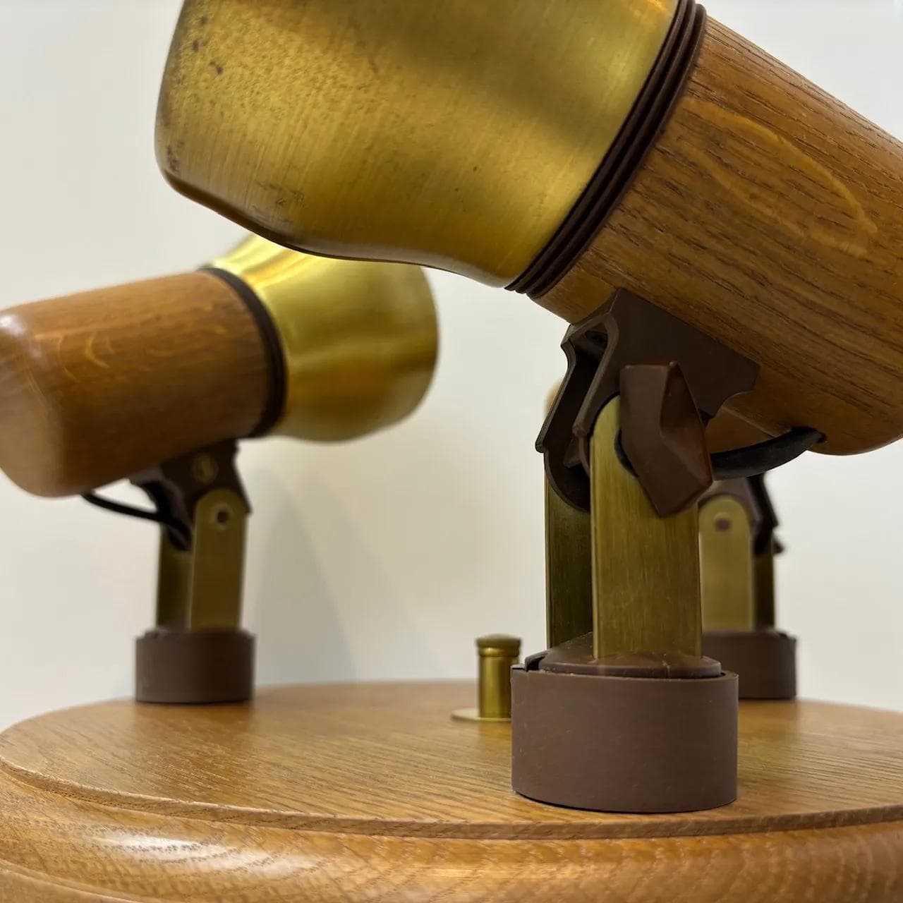 Dębowo-mosiężny plafon, Temde, Niemcy, lata 80. - 16496