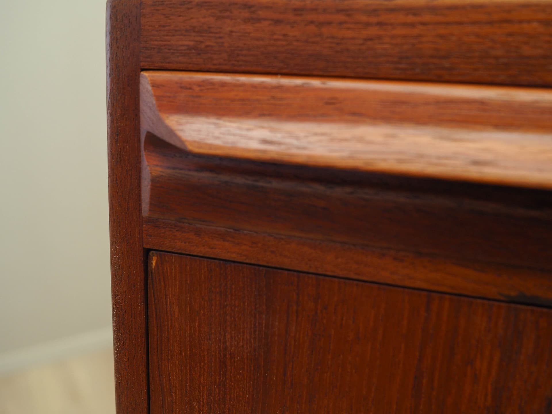 Sekretarzyk, teak brązowy, proj. E. Torvits, Klim Møbelfabrik, Dania, lata 60. - 224909