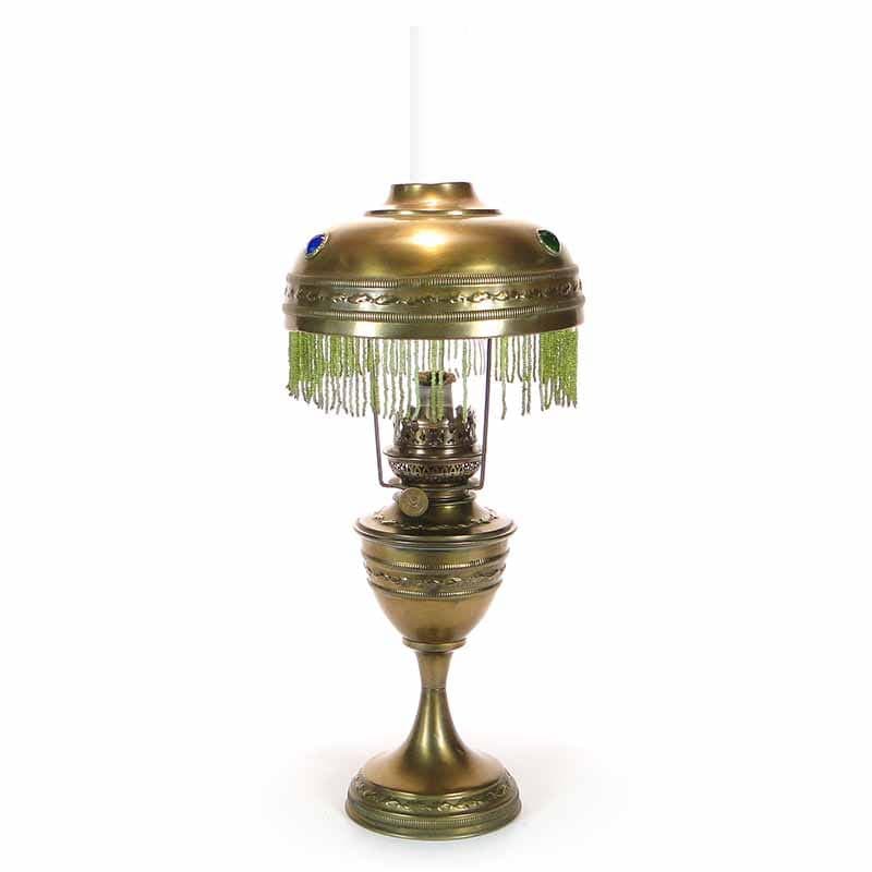 Lampa stołowa Paryżanka, mosiądz złoty, Francja, XIX w.