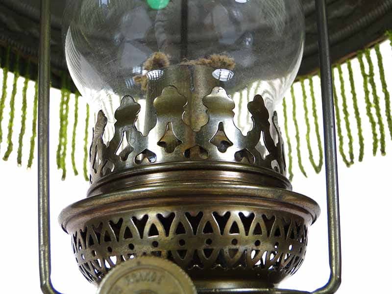 Lampa stołowa Paryżanka, mosiądz złoty, Francja, XIX w. - 224929