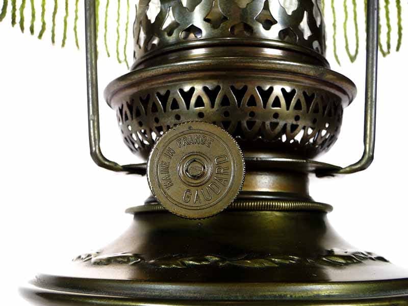 Lampa stołowa Paryżanka, mosiądz złoty, Francja, XIX w. - 224934