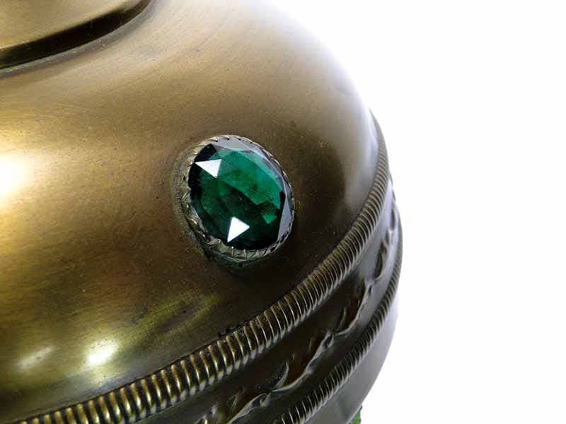 Lampa stołowa Paryżanka, mosiądz złoty, Francja, XIX w. - 224935