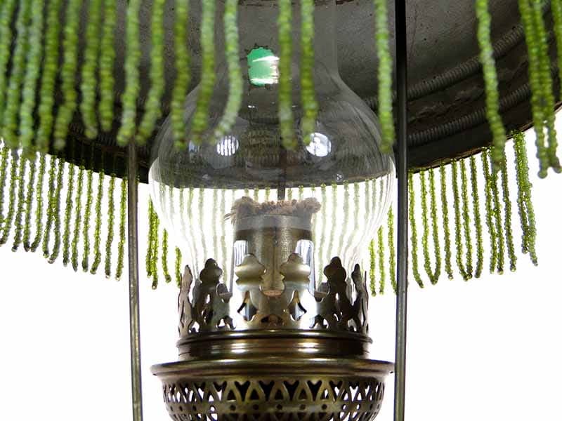 Lampa stołowa Paryżanka, mosiądz złoty, Francja, XIX w. - 224927
