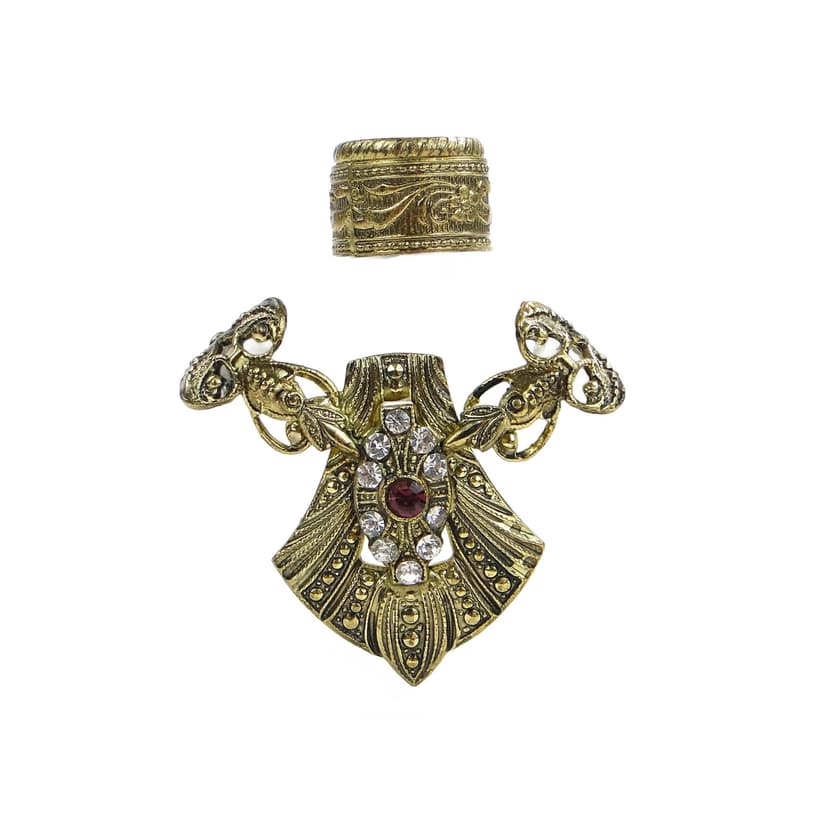 Perfume bottle, golden glass, Bohemia, Czech Republic, 1950s